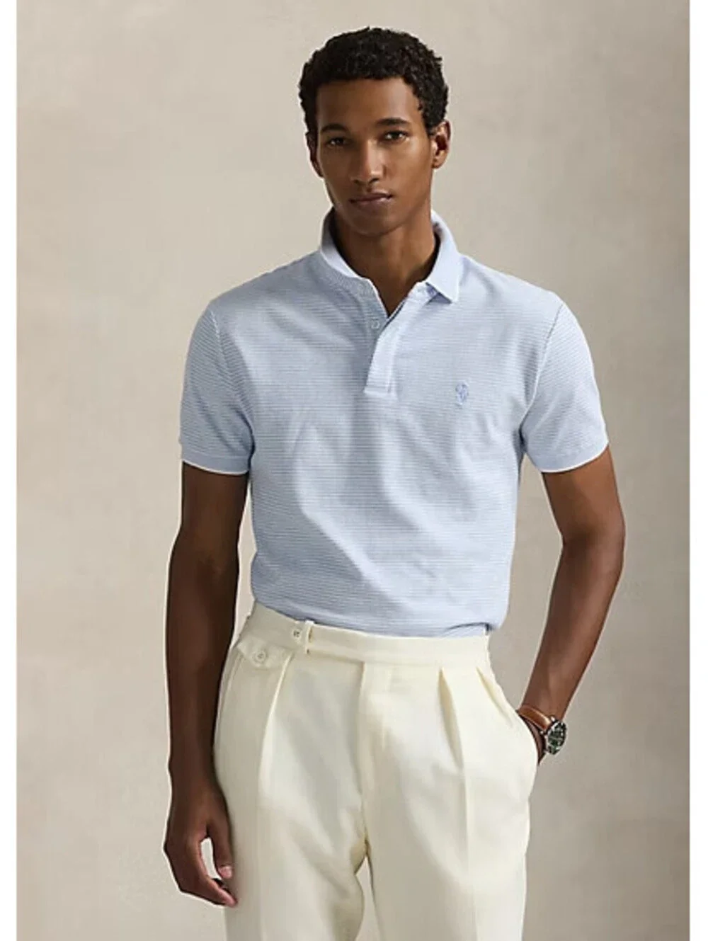 Ralph Lauren Mens Classic Soft Cotton Golf Polo Shirt 2XL XXLBlue White $125 MSR
